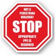 DuraStripe stopteken /  NOT A PEDESTRIAN WALKWAY STOP APPROPRIATE PPE IS REQUIRED